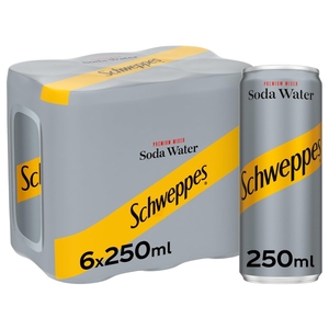 Schweppes Premium Mixer Soda Water 250Ml X6