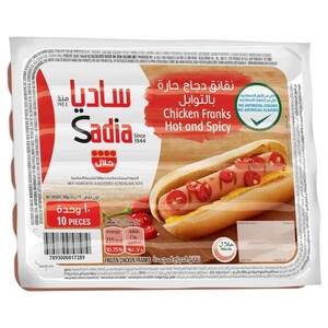 Sadia Frozen Chicken Franks Hot & Spicy 10 Pieces 340G