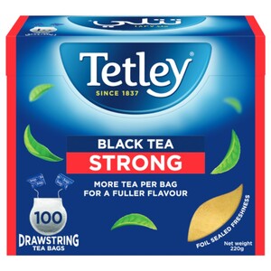 Tetley Drawstring Black Tea Strong 100 Bags