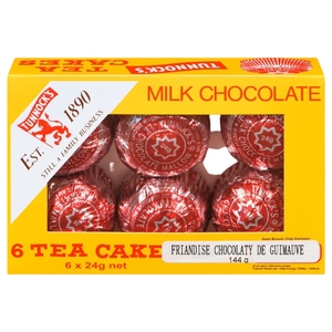 Tunnock's 6 Tea Cakes Milk Chocolate 6 Pieces 24G