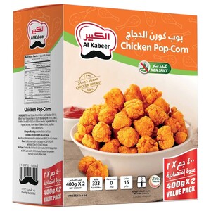 Al Kabeer Frozen Chicken Popcorn 400G X2