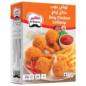 Al Kabeer Frozen Zing Chicken Lollipop Hot & Spicy 420G