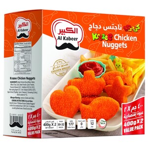 Al Kabeer Krazee Chicken Nuggets Value Pack 400G X2