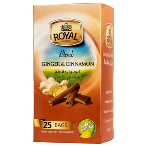 Royal Herbs Ginger & Cinnamon Tea 25 Bags