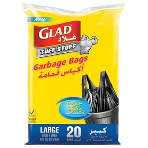 Glad Garbage Bag Large Drawstring 70 X 81Cm 20 Sheets