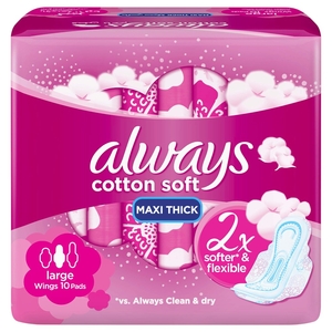 Always Cotton Soft Maxi Thick Large Wings 10 Pads