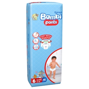 Bambi Diaper Pants Size 6 16+Kg Xxl 40 Pieces