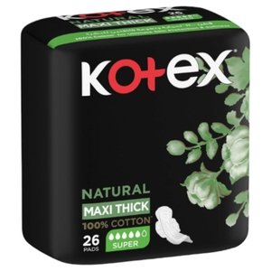 Kotex Maxi Thick Pad Natural Super With Wing 26 Pieces