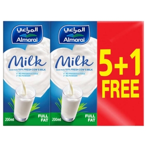 Almarai Uht Milk Full Fat With Vitamins 200Ml X6