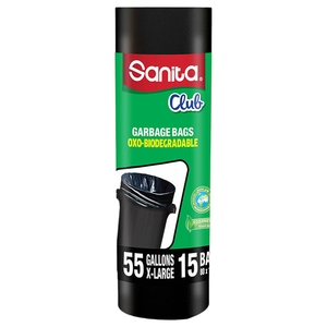 Sanita Club Bio Garbage Bags 55 Gallons 15Pcs