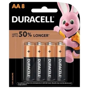 Duracell Copper 50% Longer Black Alkaline Battery Aa 8 Pieces