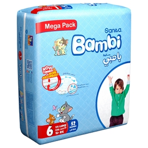 Bambi Baby Size 6 Diapers Mega Pack Xxl 52 Pieces