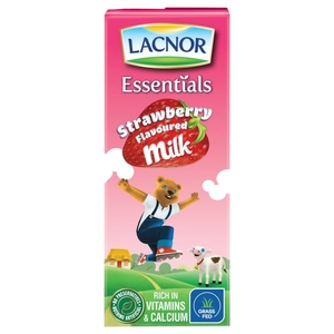 Lacnor Essentials Milk Strawberry Low Fat 180Ml