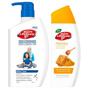 Lifebuoy Body Wash Mild Care 500Ml + Honey And Turmeric 280Ml