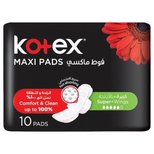 Kotex Maxi Pads Super With Wings 10 Pieces