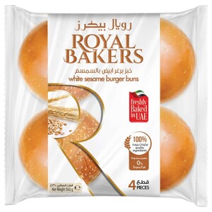 Royal Bakers White Sesame Burger Buns 4 Pieces 360G