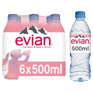 Evian Natural Mineral Water 500Ml X6