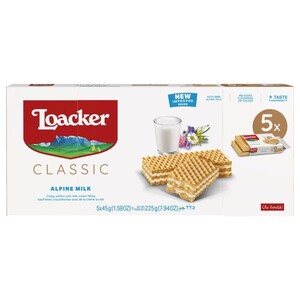 Loacker Milk Crispy Wafers With Milk Cream 45G X5