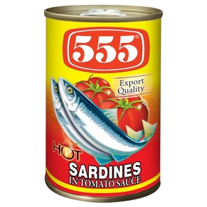 555 Sardines In Tomato Sauce Hot 155G
