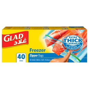 Glad Freezer Zipper Bags 40 Pieces