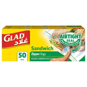 Glad Sandwich Zipper Bags 50 Pieces