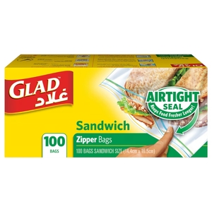 Glad Sandwich Zipper Bags 100 Pieces