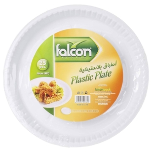 Falcon Round Plastic Plate 25 Pieces