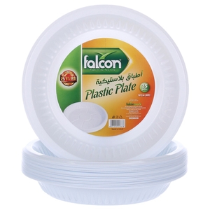Falcon Plastic Plate Round 25 Pieces