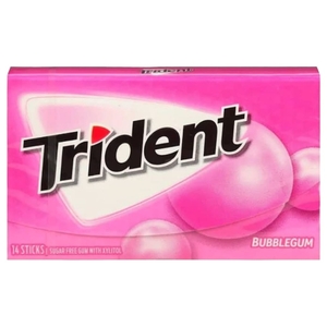 Trident Bubblegum Flavor Sugar Free 14 Pieces