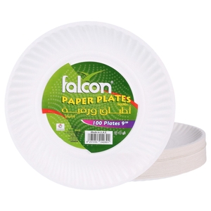 Falcon 9 Inch Paper Plates 100 Pieces