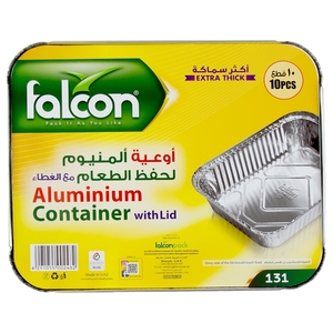Falcon Extra Thick Aluminum Containers With Lids 10 Pieces