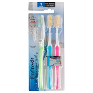 Enfresh Dual Strata Soft Bristle Toothbrush 3Pcs