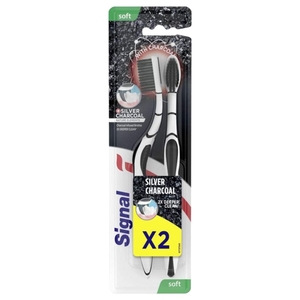 Signal Silver Charcoal Deeper Clean Toothbrush Pack 2 Pieces
