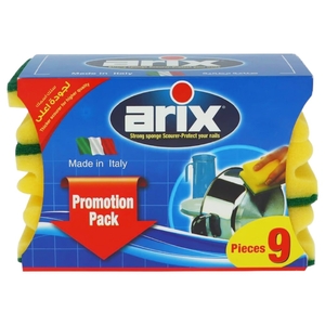 Arix Strong Sponge Scourer 9Pcs