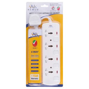 Ak Kemco High Quality 4 Way Extension Socket With Cable