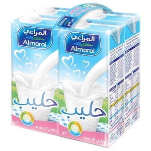Almarai Uht Milk Zero Fat 1L X4