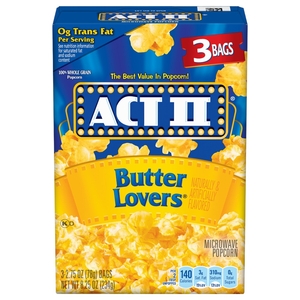 Act Ii Butter Lovers Microwave Popcorn 78G