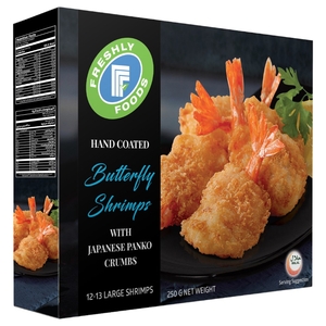 Freshly Foods Breaded Butterfly Shrimps With Panko Crumbs 250G
