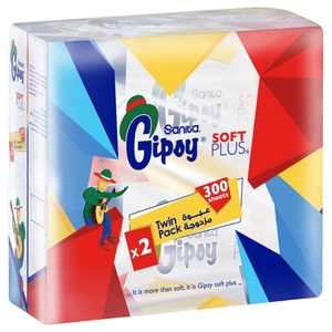 Gipsy Soft Plus Facial Tissues 300 Sheets X2