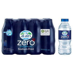 Al Ain Zero Bottled Drinking Water 200Ml X 12