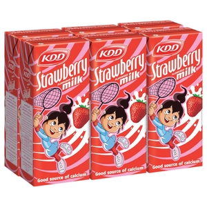 Kdd Uht Milk Strawberry 180Ml X6