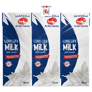 Al Ain Farms Long Life Milk Full Fat 180Ml X6