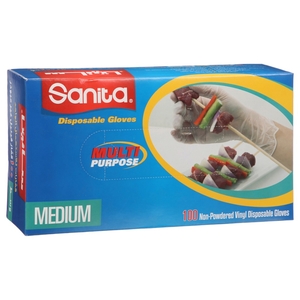 Sanita Disposable Multi Purpose Gloves Medium 100 Pieces