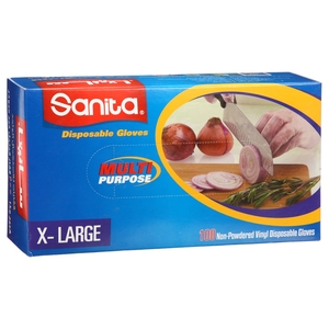 Sanita Disposable Multi Purpose Gloves Xlarge 100 Pieces