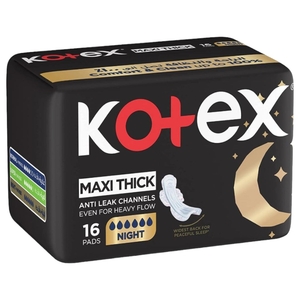 Kotex Pads Maxi Thick Night 16 Pieces