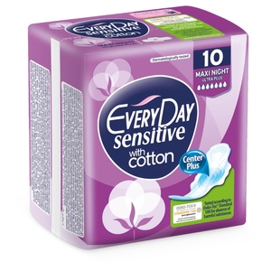 Everyday Feminine Napkin Sensitive Maxi Night 10 Pads