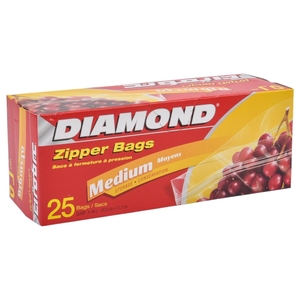 Diamond Storage Zipper Bags Medium 25 Pieces