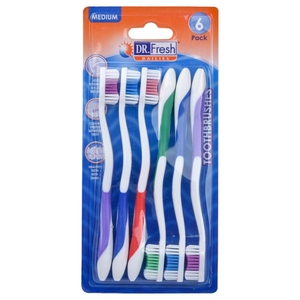 Dr.Fresh Tooth Brush Medium Assorted 6 Pieces