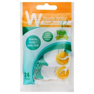 Pearlie White Floss Picks 24 Pieces