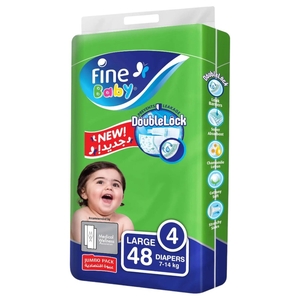 Fine Baby Diapers Size 4 7-14Kg 48 Pieces